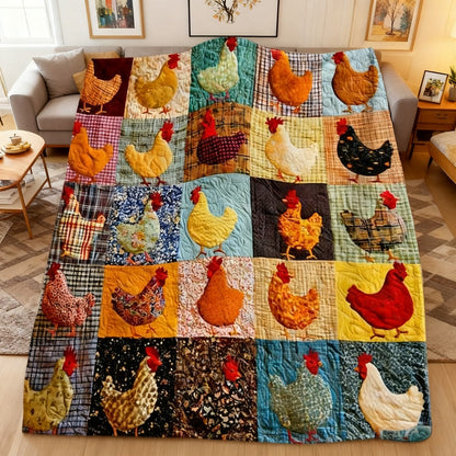🎁🎄Saldi di Natale - 49% di Sconto🐔 Coperta in Flanella Vintage con Motivo Gallina