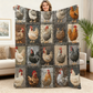 🎁🎄Saldi di Natale - 49% di Sconto🐔 Coperta in Flanella Vintage con Motivo Gallina