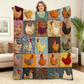 🎁🎄Saldi di Natale - 49% di Sconto🐔 Coperta in Flanella Vintage con Motivo Gallina