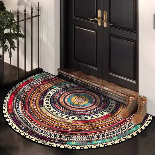 💖Zerbino semicircolare in stile boho - Tappeto antiscivolo morbido
