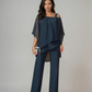 ⏳Sconto a tempo limitato del 50%⏰Top in chiffon irregolare da donna e pantaloni a zampa 2 pezzi👚👖