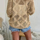 🥰Saldi estivi - 50% di sconto💛Top da donna beige all'uncinetto in stile bohémien con scollo a V