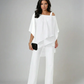 ⏳Sconto a tempo limitato del 50%⏰Top in chiffon irregolare da donna e pantaloni a zampa 2 pezzi👚👖