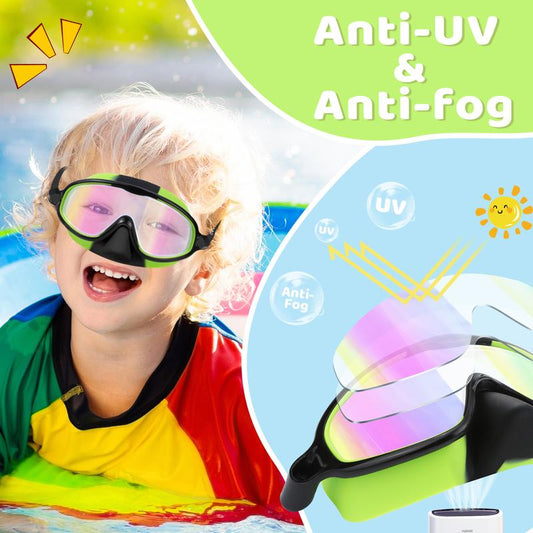 🔥OFFERTA LIMITATA: 50% DI SCONTO!!🏆Il numero 1 nelle vendite🏊‍♀️Occhialini da nuoto per bambini con montatura larga, impermeabili e antiappannamento in HD