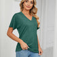 💕Hot Promotion- UP TO 50% OFF🌷👚Women's Short Sleeve V Neck Dolman Tops with Side Shirring
