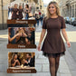 🔥Offerte speciali - Abito mini da donna con maniche corte e bordi in pizzo scintillante | Elegante e brillante