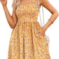 ⏰Hot Sale 70% Off💃Women's Summer Square Neck A-Line Mini Dress with Pockets