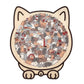 🎁🧩Puzzle in legno a forma di gatto con 135 pezzi nei colori di Morandi