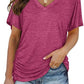 💕Hot Promotion- UP TO 50% OFF🌷👚Women's Short Sleeve V Neck Dolman Tops with Side Shirring