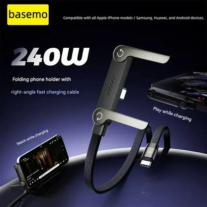📱 50% DI SCONTO! ⚡ Cavo di Ricarica Invisibile 2 in 1 240W – Ricarica Ultra-Rapida, Supporto Integrato & Design Salvaspazio 🔋