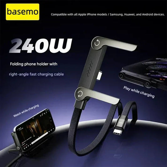 📱 50% DI SCONTO! ⚡ Cavo di Ricarica Invisibile 2 in 1 240W – Ricarica Ultra-Rapida, Supporto Integrato & Design Salvaspazio 🔋