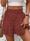 Solid Color Stretch Waist Layered Short Skirt