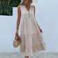 Button Detail Layered Hem Smock Dress（49% OFF）