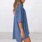 PRETTYGARDEN Crewneck Two-Piece Set For Women Summer Casual Oversized Split Hem Shirts & Side Pocket Biker Shorts Minimalist Lounge Wear Soft Viscose Fabric Comfy Homewear Cozy Pjs
