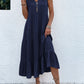 Button Detail Layered Hem Smock Dress（49% OFF）