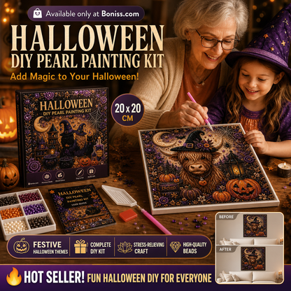 🔥OFFERTA SPECIALE 50% DI SCONTO🎃Kit fai da te per dipingere perle sintetiche a tema Halloween