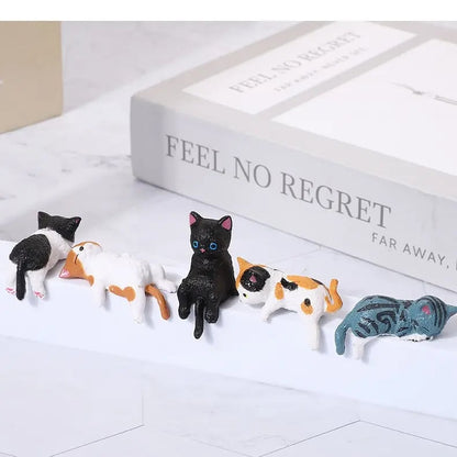 😺Mini statuine di gatti dipinte a mano per la scrivania🔥Set di 5 simpatici gatti in stile cartone animato da tenere sempre con te
