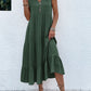 Button Detail Layered Hem Smock Dress（49% OFF）