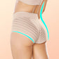 Leonisa High Waisted Invisible Tummy Control Shapewear for Women - Stripe Undetectable Lace Ladies Underwear Panties Flat Leg