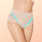 Leonisa High Waisted Invisible Tummy Control Shapewear for Women - Stripe Undetectable Lace Ladies Underwear Panties Flat Leg