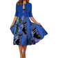 Completo elegante da donna in due pezzi: cardigan corto leggero e abito senza maniche