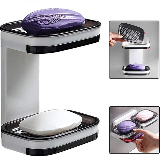 🧼💧 Portasapone con vaschetta di scolo – Mantiene il sapone asciutto e il lavabo sempre ordinat