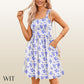 ⏰Hot Sale 70% Off💃Women's Summer Square Neck A-Line Mini Dress with Pockets