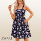 ⏰Hot Sale 70% Off💃Women's Summer Square Neck A-Line Mini Dress with Pockets