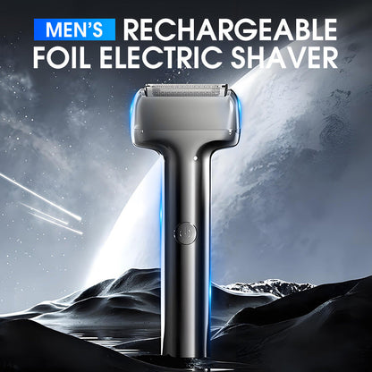 🔥✨ Rasoio Elettrico a Lamina Ricaricabile per Uomo 🪒💪 - 3 Testine | IPX6 Impermeabile | Silenzioso | Ricarica USB-C | 50% DI SCONTO