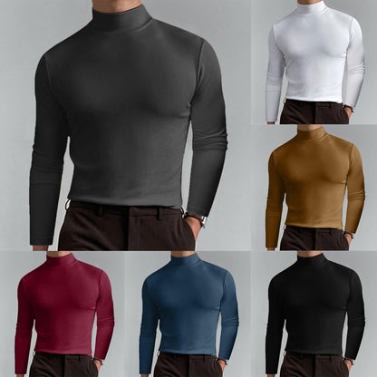 🔥Sconto del 50%🔥T-shirt a maniche lunghe slim fit a collo alto da uomo