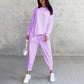 🌸✨Completo 2 Pezzi da Donna: Felpa a Maniche Lunghe con Orlo Asimmetrico e Pantaloni