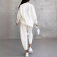 🌸✨Completo 2 Pezzi da Donna: Felpa a Maniche Lunghe con Orlo Asimmetrico e Pantaloni