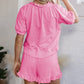 🌞Spring awakening: 50% off!✨Stylish 2-piece women's set – zipper tee & ruffled hem shorts for every day