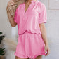 🌞Spring awakening: 50% off!✨Stylish 2-piece women's set – zipper tee & ruffled hem shorts for every day