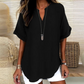 👚SCONTO DEL 50%! 🔥Top alla moda a maniche corte, ampio, con scollo a V profondo, orlo asimmetrico e tessuto leggero (5 colori, taglie dalla S alla 2XL) 🌸