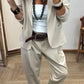 Giacca con colletto da donna + pantaloni - Elegante completo da lavoro