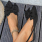 ✨ 50% OFF NOW! 👡Elegant Bow Decor Flat Shoes with Ankle Strap
