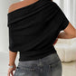 👚 Top asimmetrico da donna con maniche a pipistrello e spalle scoperte – Elegante e confortevole 🦇✨