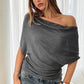 👚 Top asimmetrico da donna con maniche a pipistrello e spalle scoperte – Elegante e confortevole 🦇✨