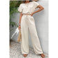 Set da donna composto da top a maniche corte e pantaloni larghi a gamba dritta