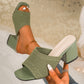Women's Knit Open-Toe Block Heel Sandals