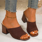 Women's Knit Open-Toe Block Heel Sandals