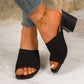 Women's Knit Open-Toe Block Heel Sandals