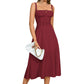 Women's Elegant Lace-Up Dress with Side Slit