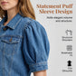 🧥 49% OFF NOW! ✨Women's Puff Short Sleeve Cropped Denim Jacket