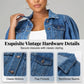 🧥 49% OFF NOW! ✨Women's Puff Short Sleeve Cropped Denim Jacket