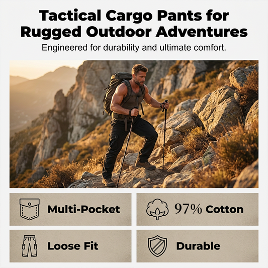 Pantaloni cargo tattici da uomo in cotone