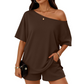 Women's 2-Piece Off-Shoulder Loungewear Set