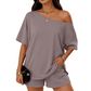 Women's 2-Piece Off-Shoulder Loungewear Set