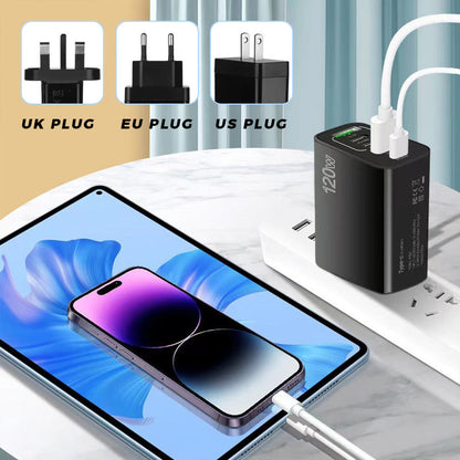 Caricabatterie rapido da 120 W con 5 porte